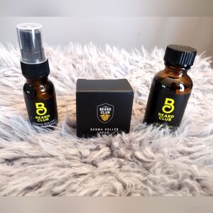 Beard Club Growth Oil, Derma Roller Replacement Head, Cleansing Spray gift set